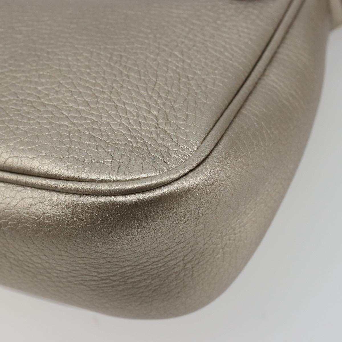 GUCCI Soho Chain Shoulder Bag Leather Silver Gold Tone 323190 Auth 195411V