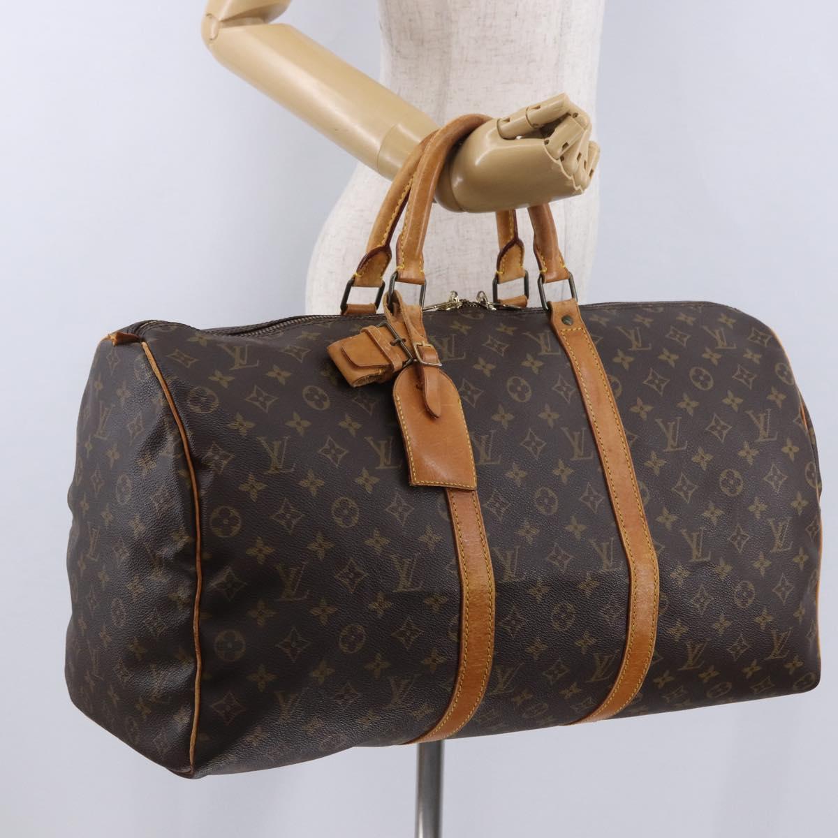 LOUIS VUITTON Monogram Keepall 50 Boston Bag M41426 LV Auth 195414