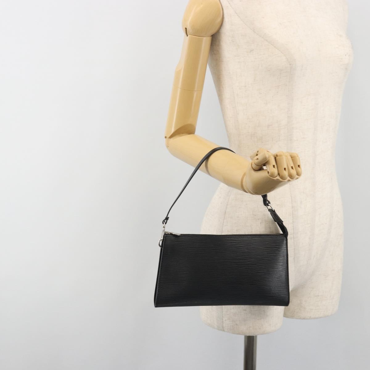 LOUIS VUITTON Epi Pochette Accessoires Accessory Pouch Black M52982 Auth 195419V