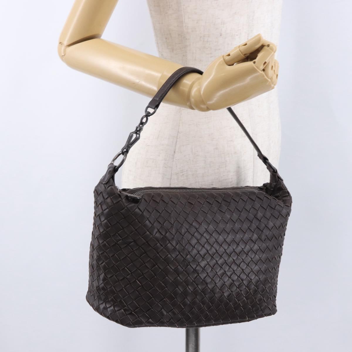 BOTTEGA VENETA INTRECCIATO Shoulder Bag Leather Brown Auth 195421A