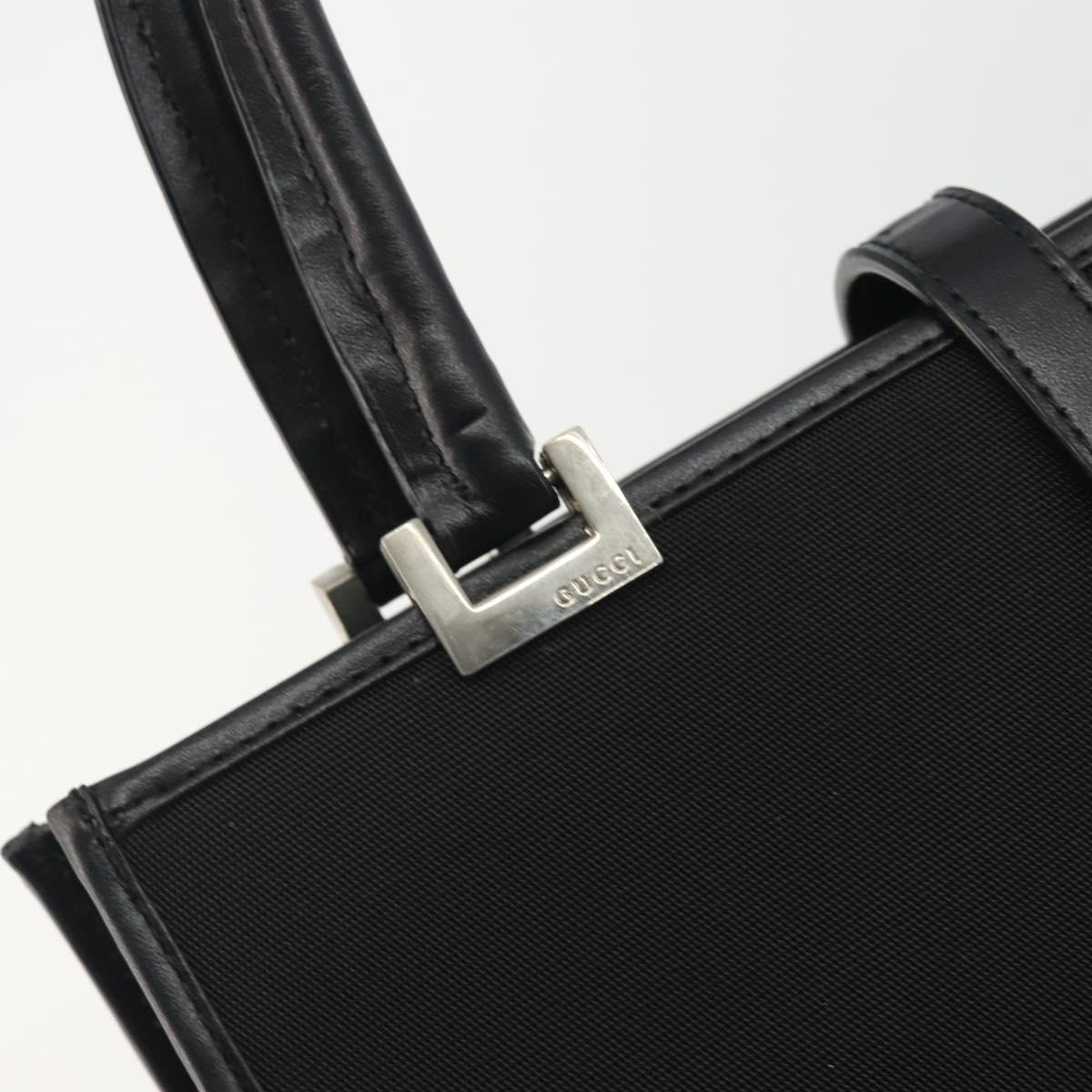 GUCCI Jackie Hand Bag Canvas Black Silver 002 1065 Auth 195423A