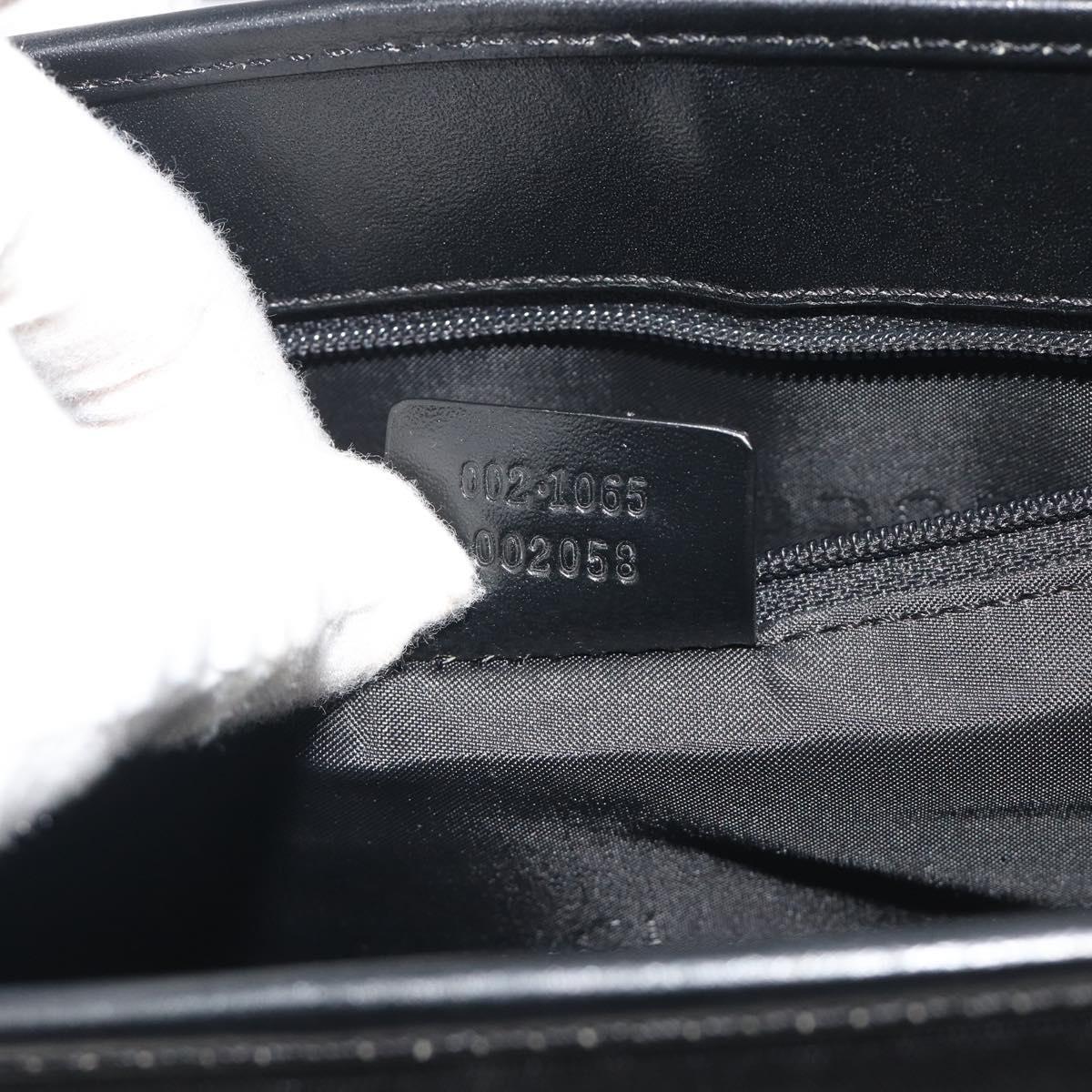 GUCCI Jackie Hand Bag Canvas Black Silver 002 1065 Auth 195423A