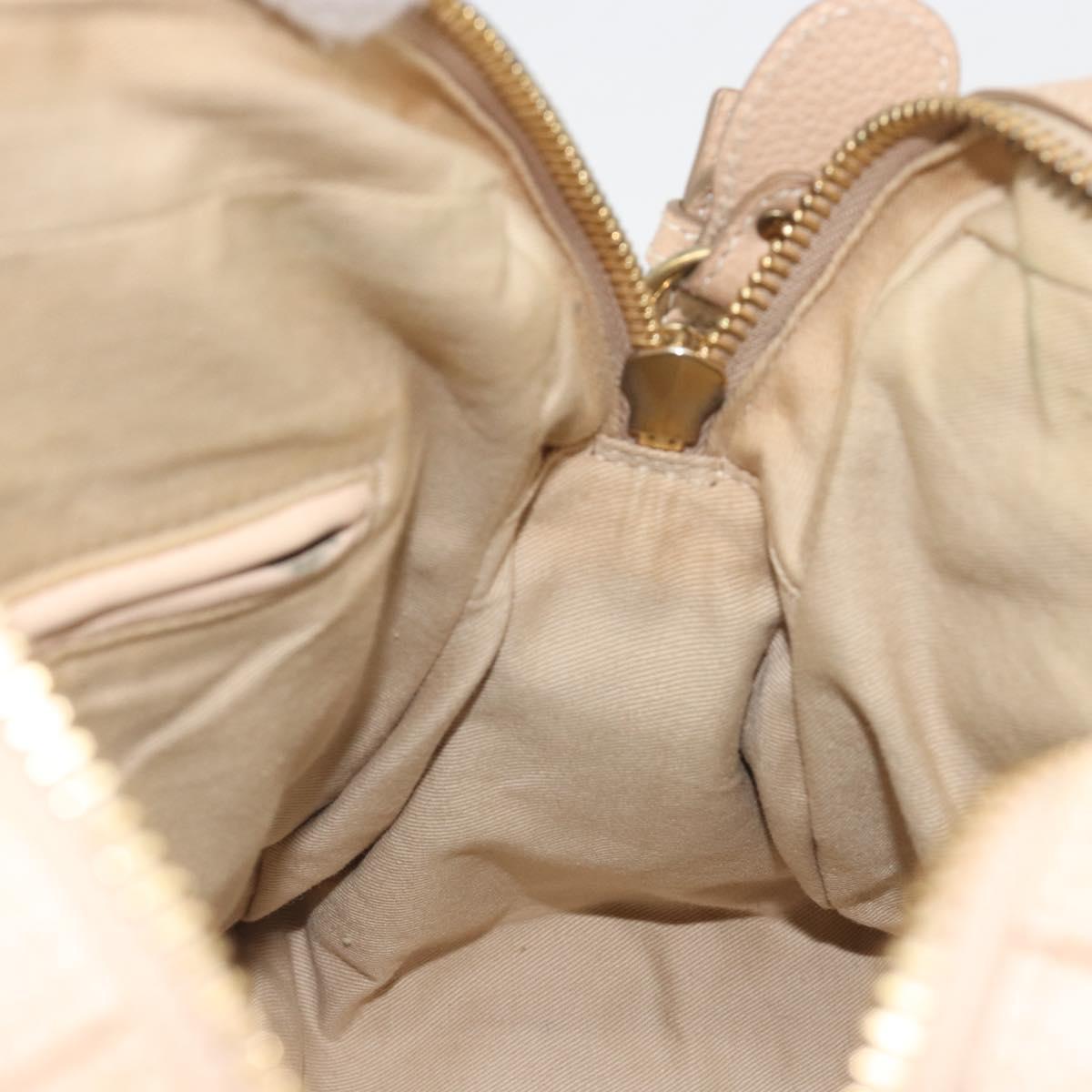 Chloe Paraty Hand Bag Leather 2way Beige Gold Tone Auth 195425A