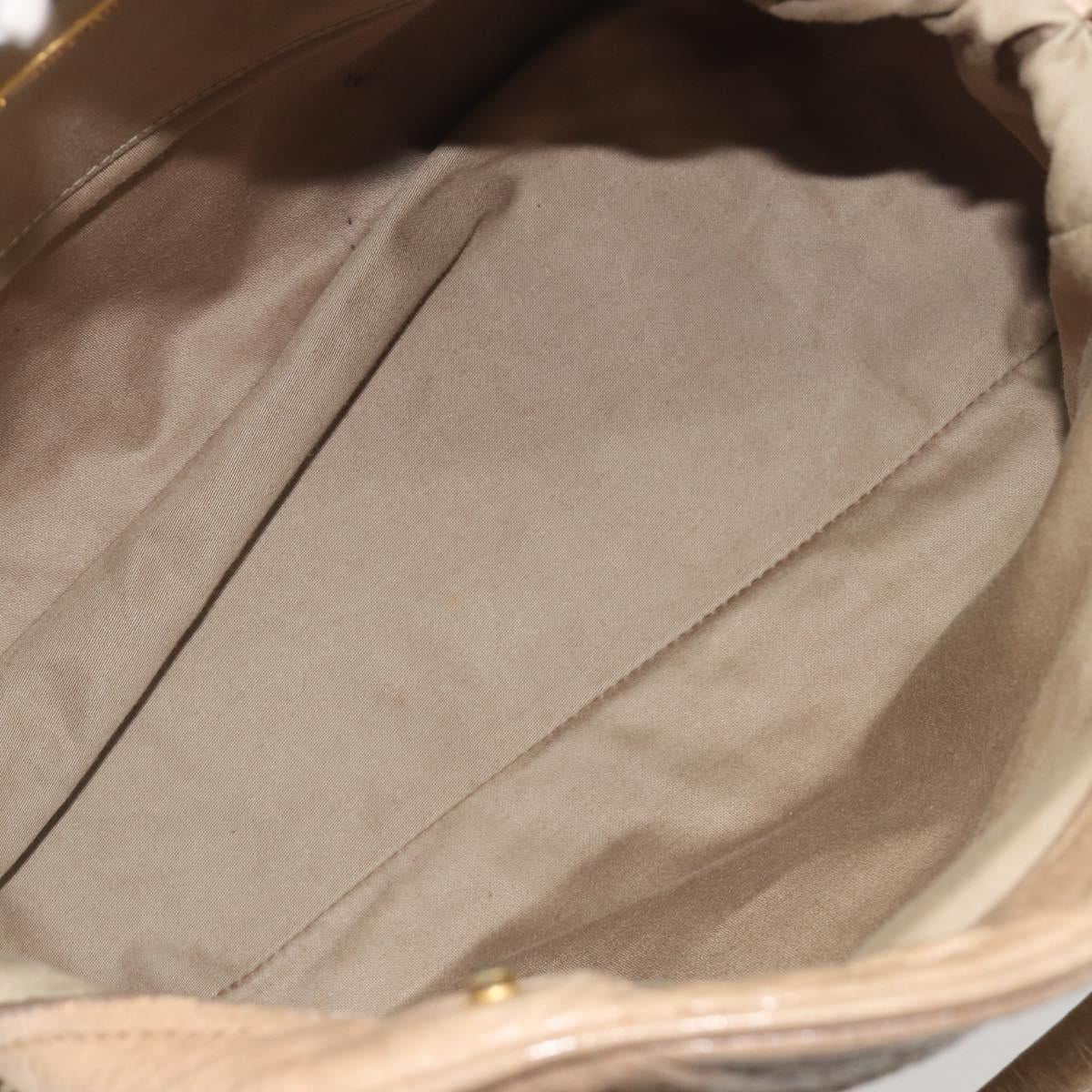 Miu Miu Hand Bag Leather Beige Gold Tone Auth 195433