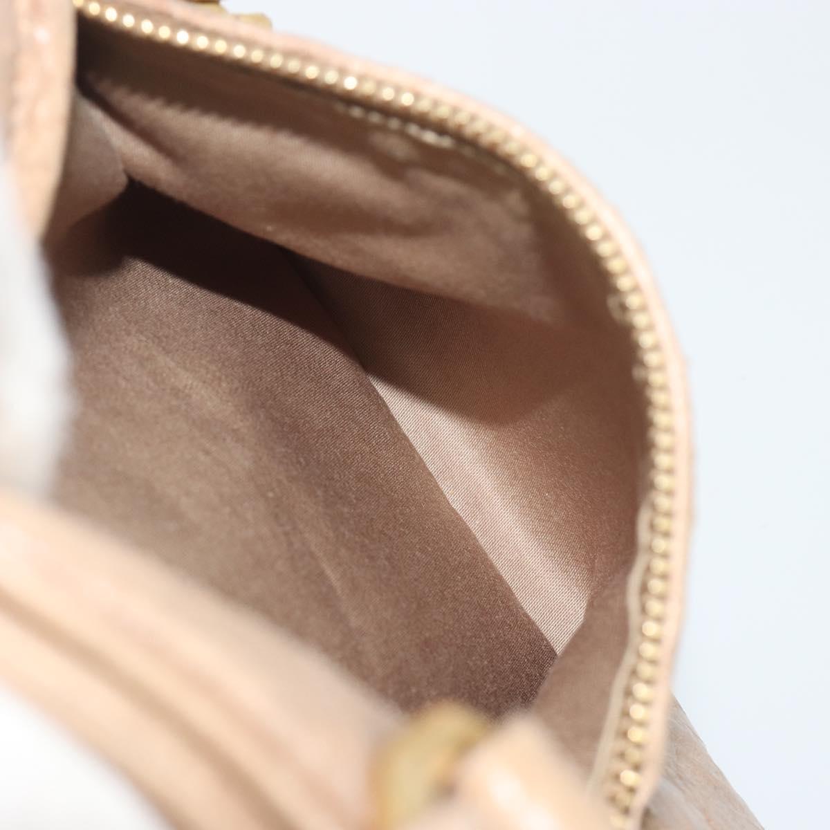 Miu Miu Hand Bag Leather Beige Gold Tone Auth 195433