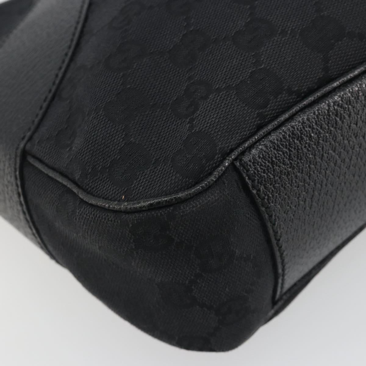 GUCCI GG Canvas Shoulder Bag Black Silver 113012 Auth 195436V