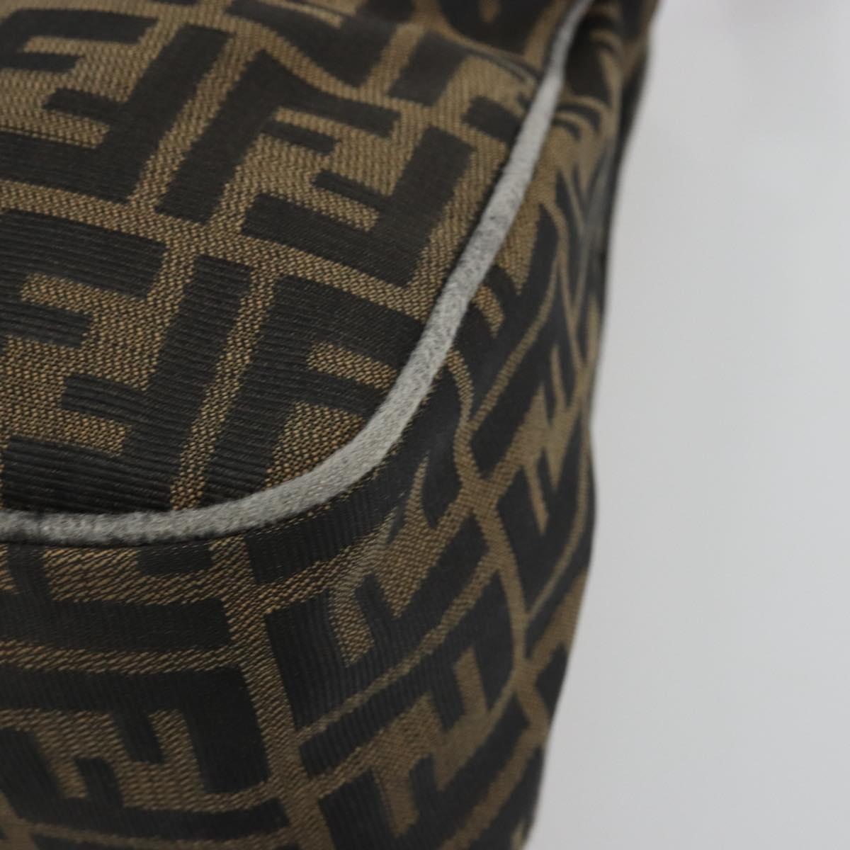 FENDI Zucca Canvas Mamma Baguette Shoulder Bag Brown Gold Tone Auth 195437