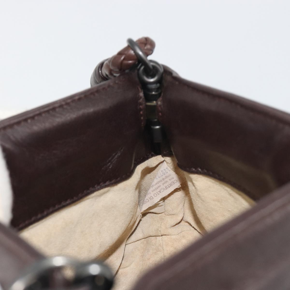 BOTTEGA VENETA INTRECCIATO Accessory Pouch Leather Brown Auth 195438V