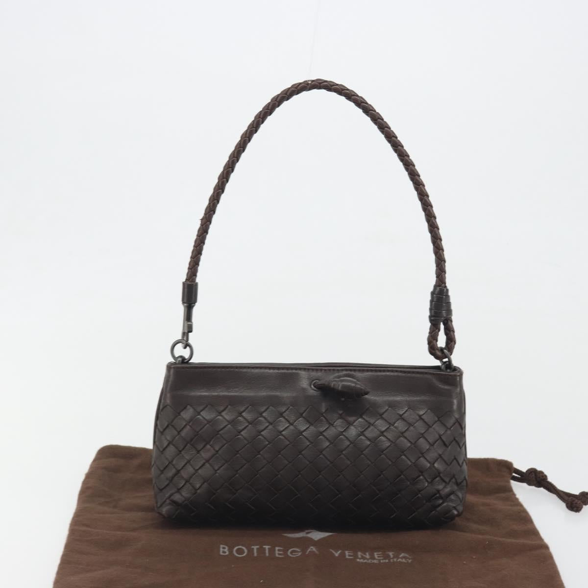 BOTTEGA VENETA INTRECCIATO Accessory Pouch Leather Brown Auth 195438V