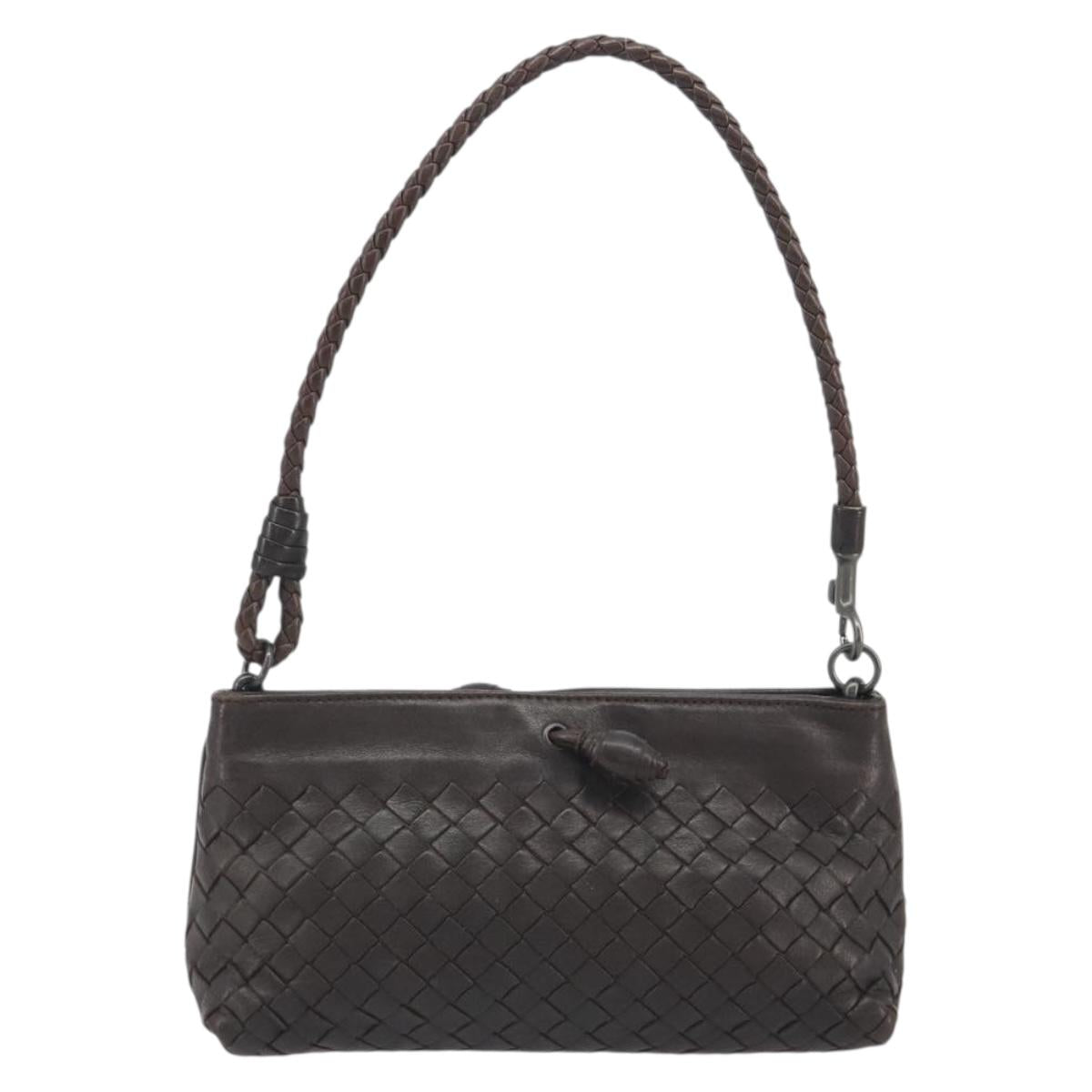 BOTTEGA VENETA INTRECCIATO Accessory Pouch Leather Brown Auth 195438V