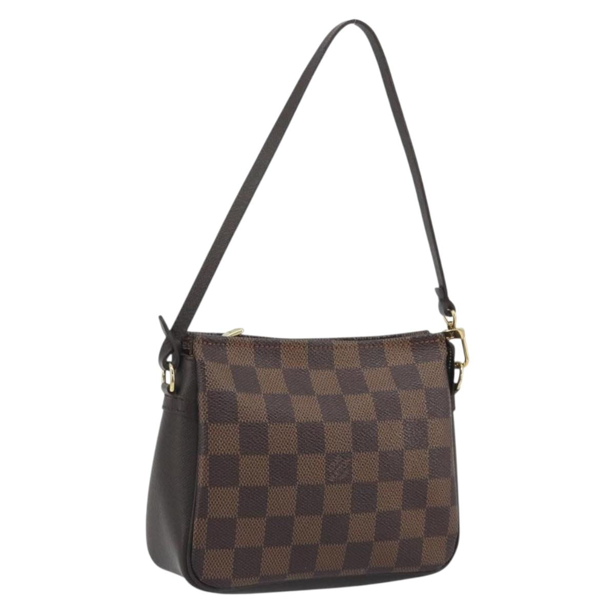 LOUIS VUITTON Damier Ebene Trousse Make Up Pouch N51982 LV Auth 195439V