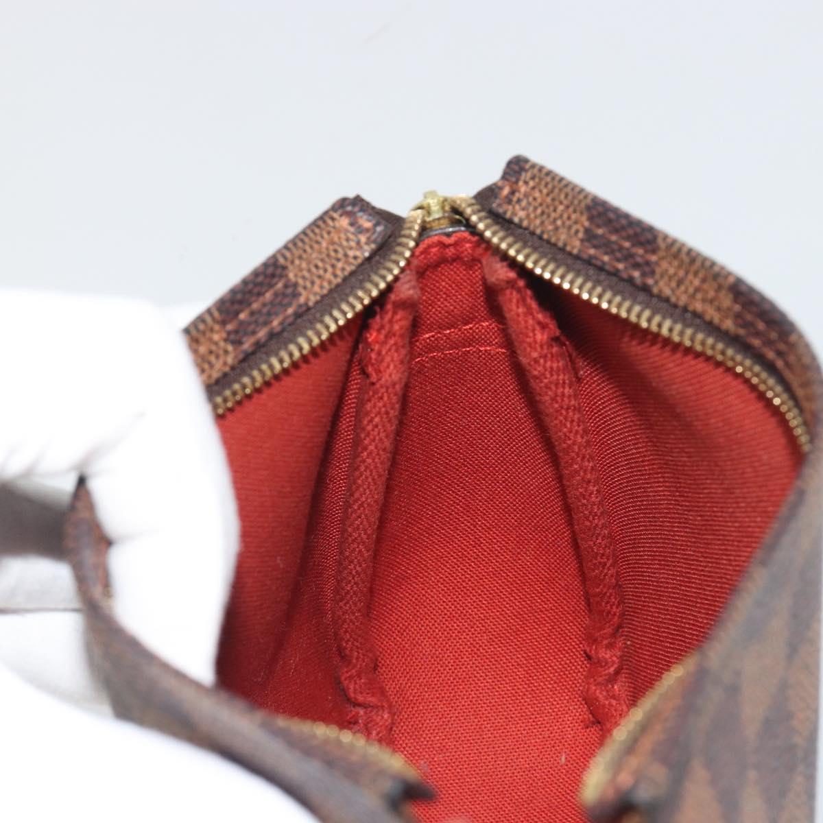 LOUIS VUITTON Damier Ebene Trousse Make Up Pouch N51982 LV Auth 195439V