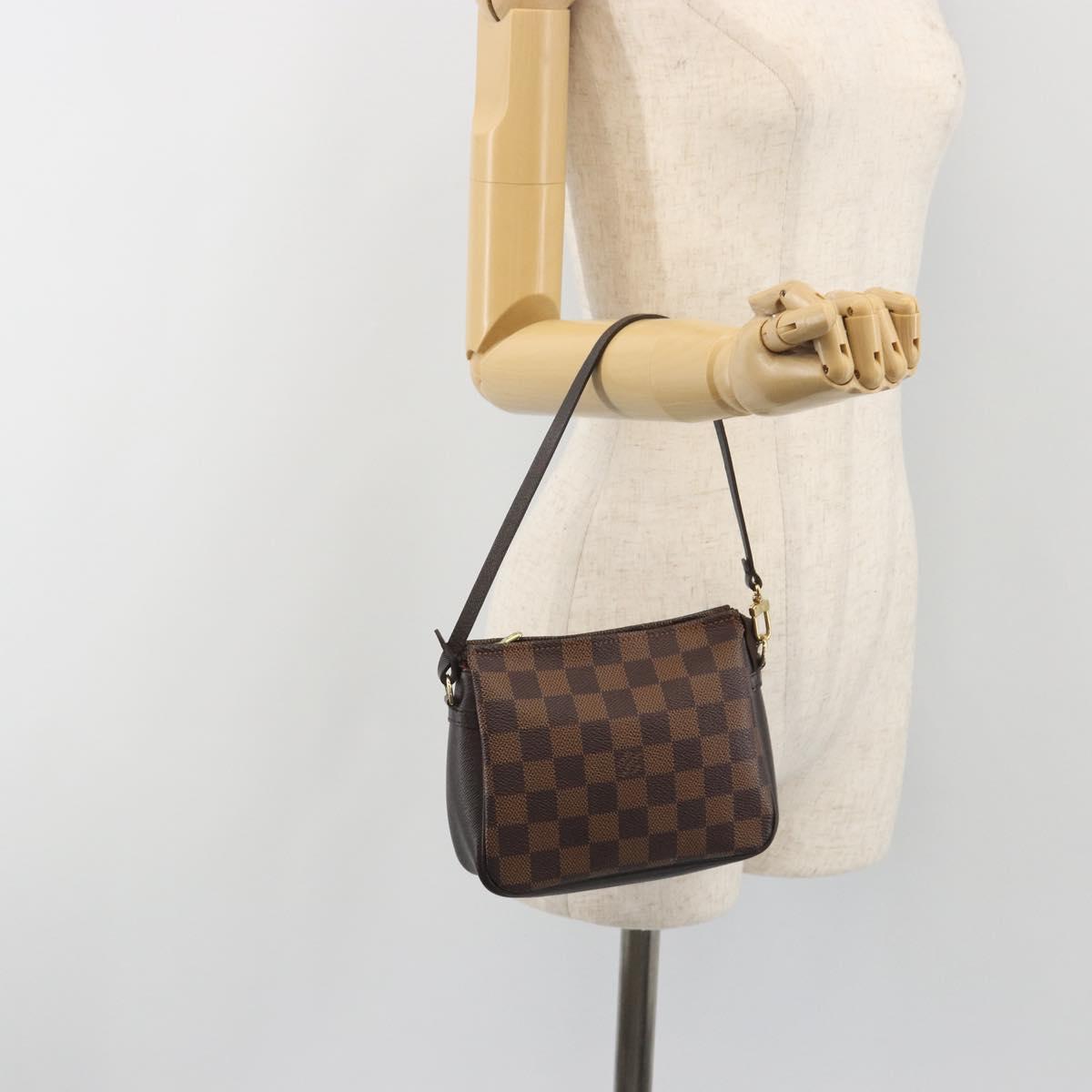 LOUIS VUITTON Damier Ebene Trousse Make Up Pouch N51982 LV Auth 195439V