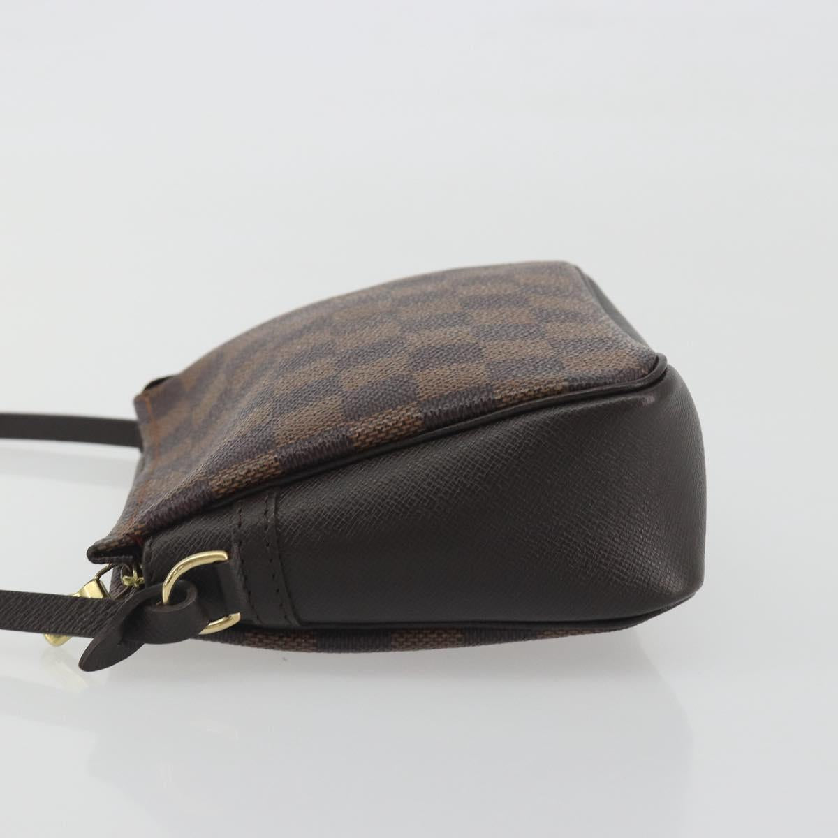 LOUIS VUITTON Damier Ebene Trousse Make Up Pouch N51982 LV Auth 195439V