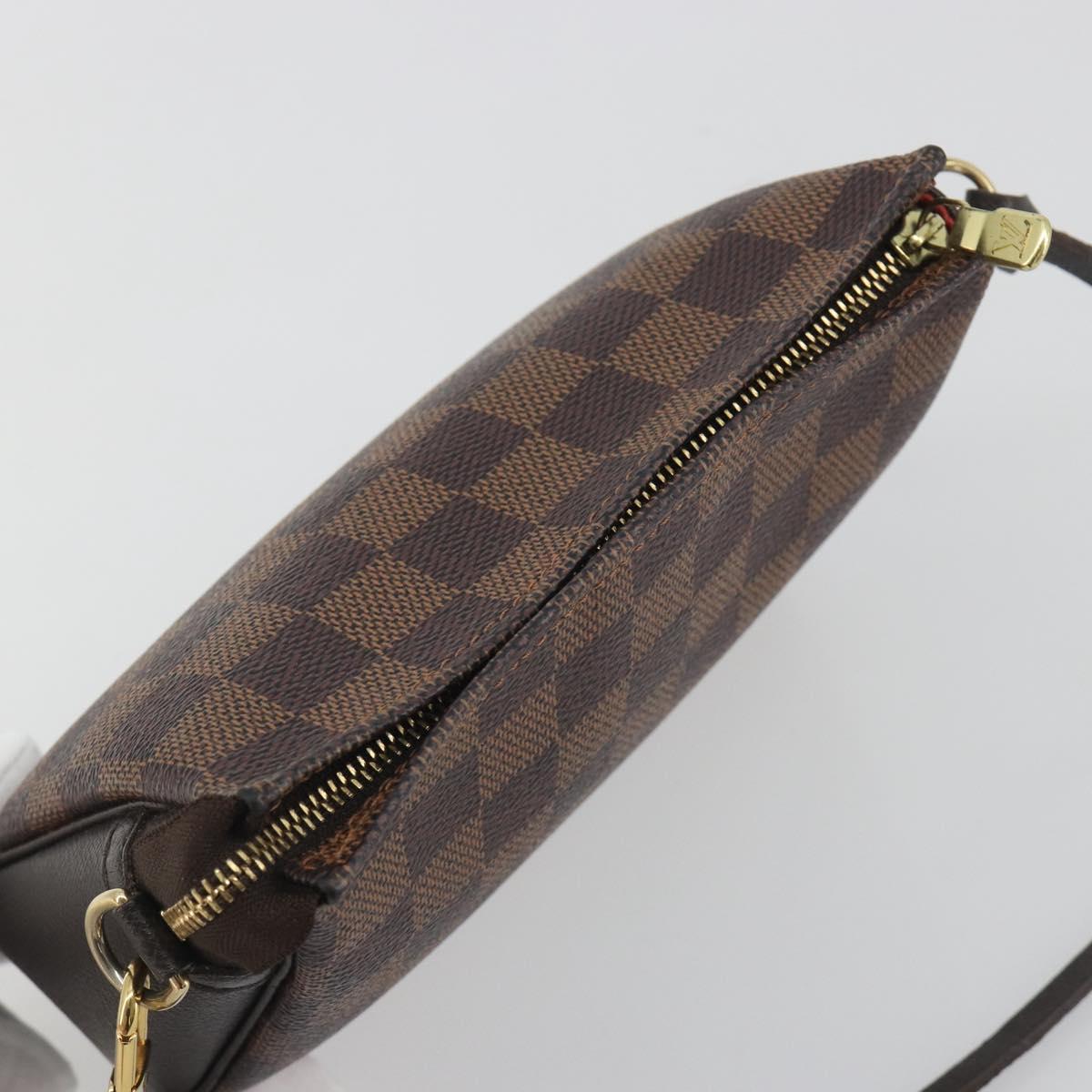 LOUIS VUITTON Damier Ebene Trousse Make Up Pouch N51982 LV Auth 195439V
