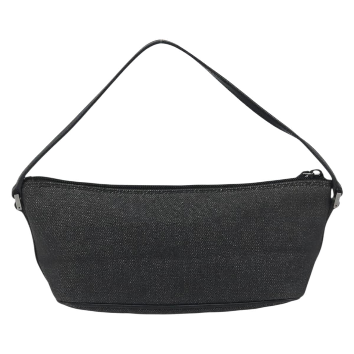 GUCCI Accessory Pouch Canvas Black Silver 07198 Auth 195449