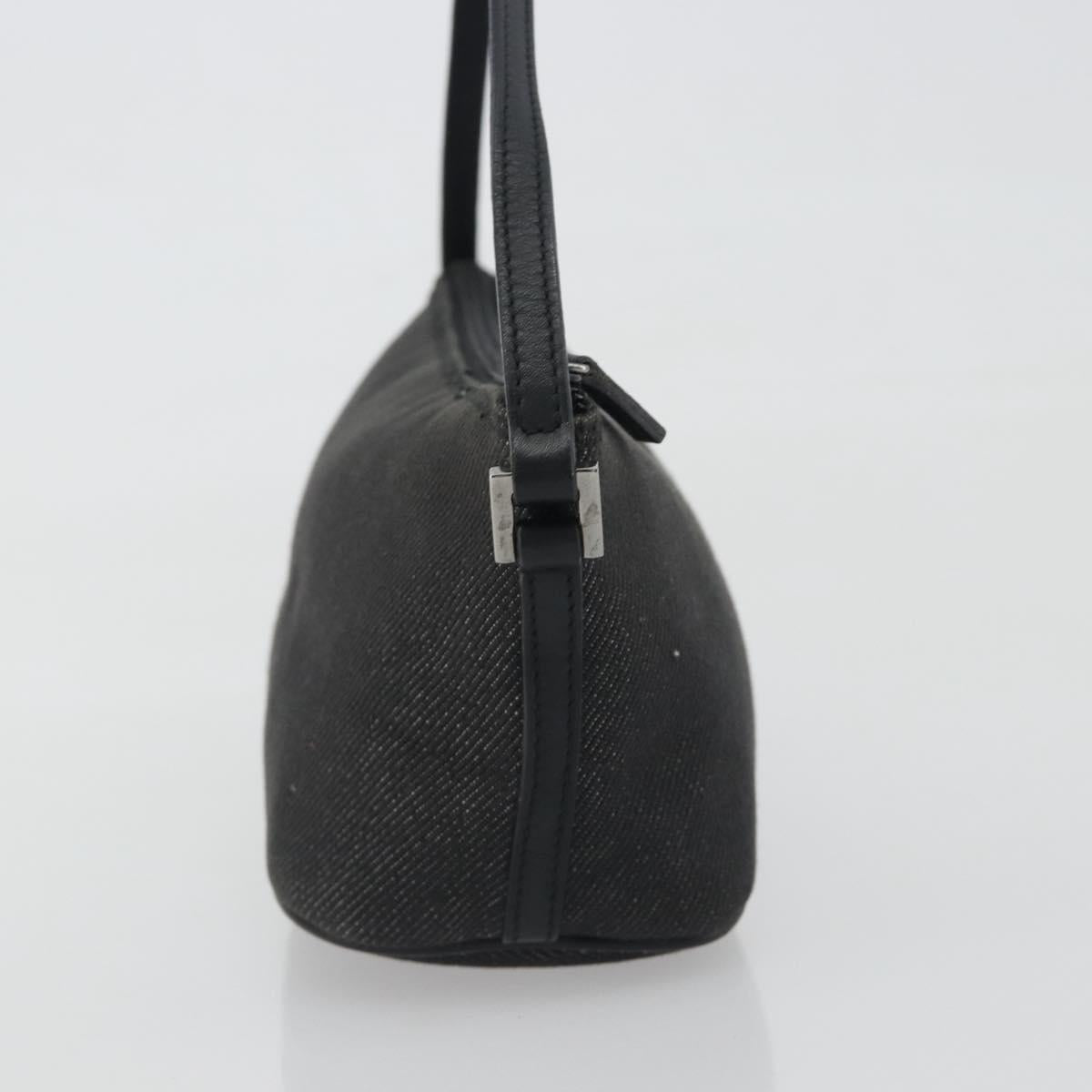 GUCCI Accessory Pouch Canvas Black Silver 07198 Auth 195449