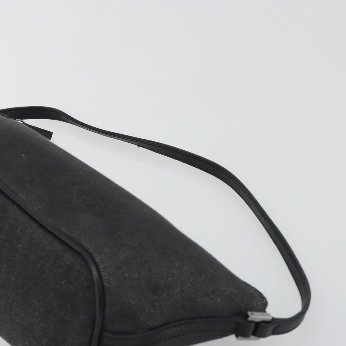 GUCCI Accessory Pouch Canvas Black Silver 07198 Auth 195449