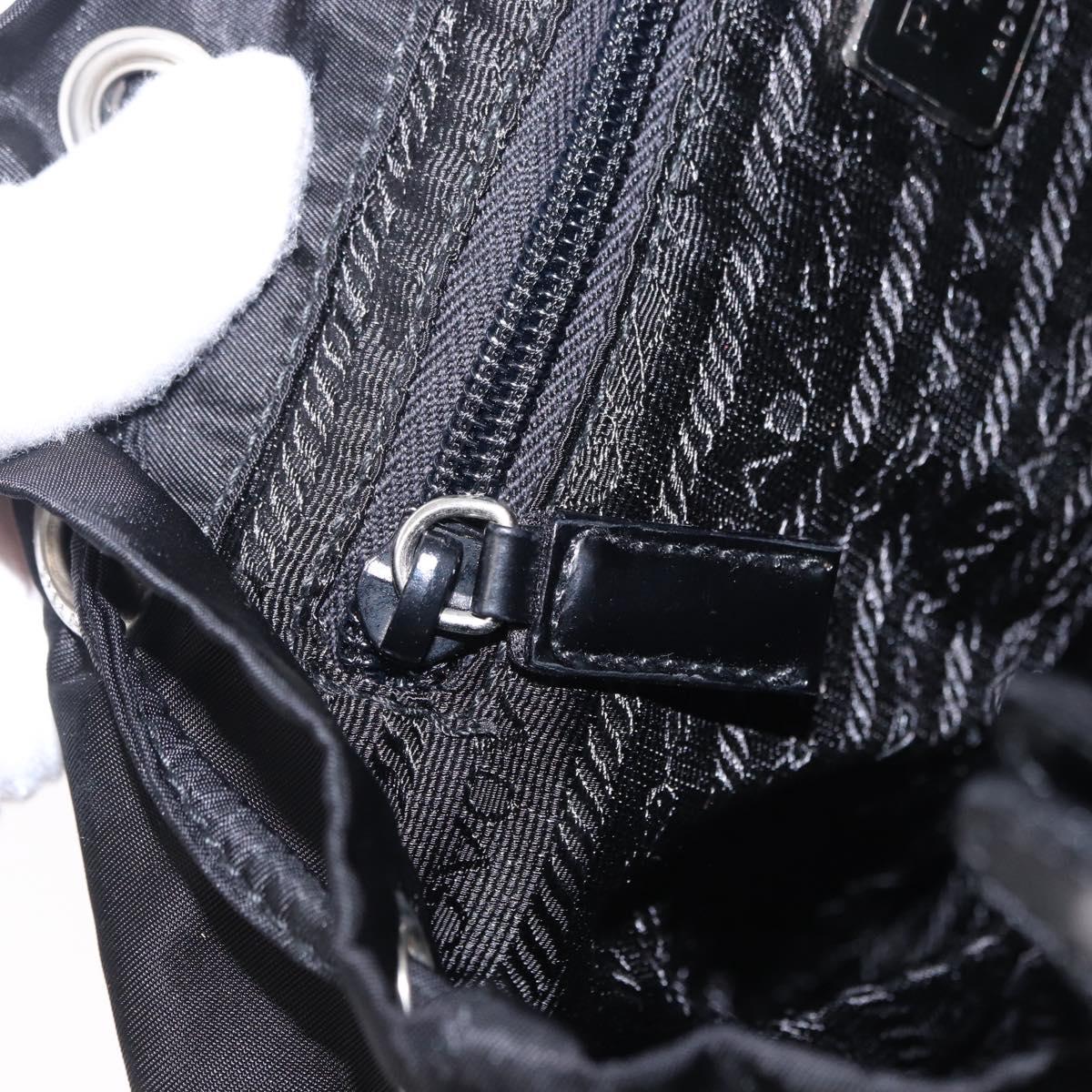 PRADA Backpack Nylon Black Silver Auth 195451A