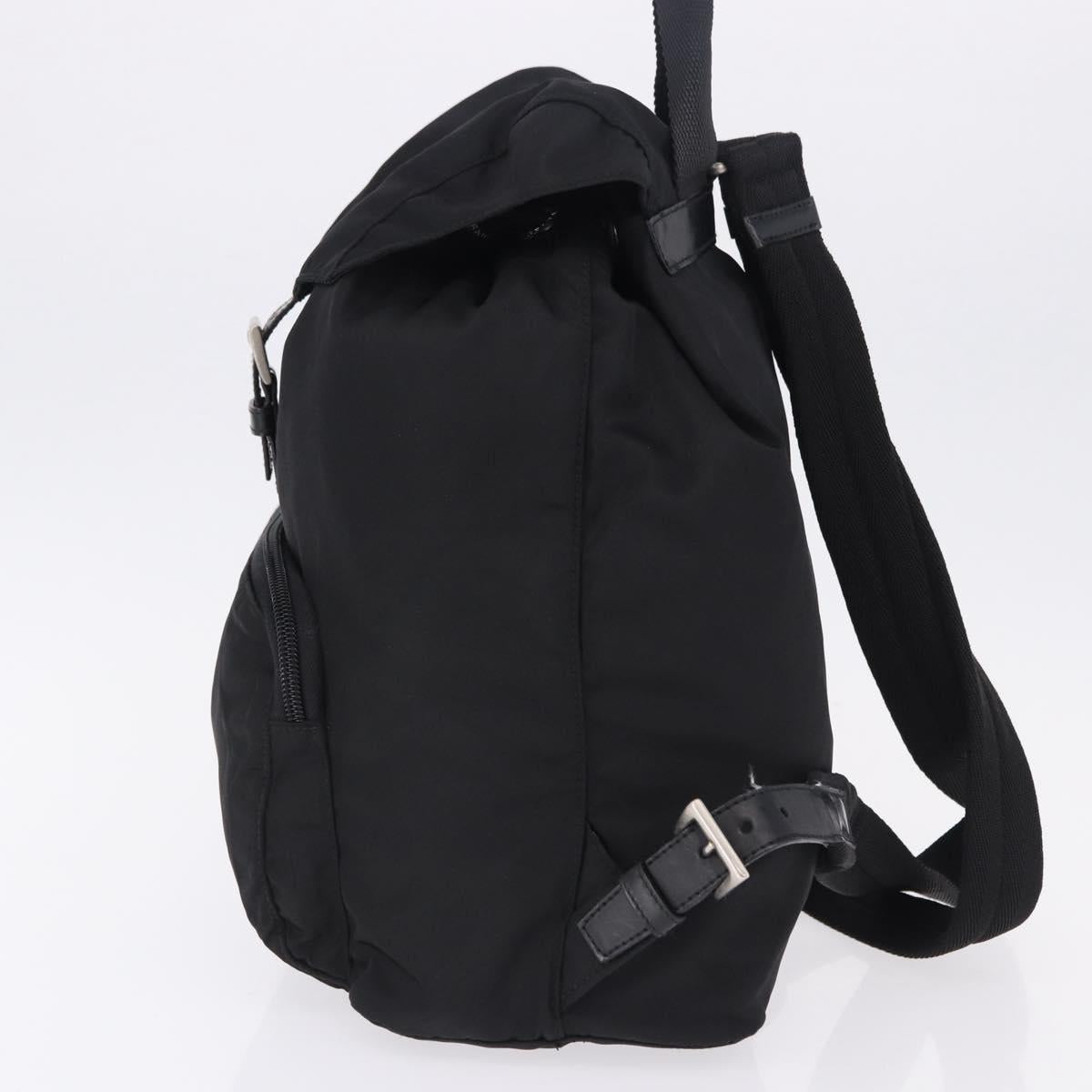 PRADA Backpack Nylon Black Silver Auth 195451A