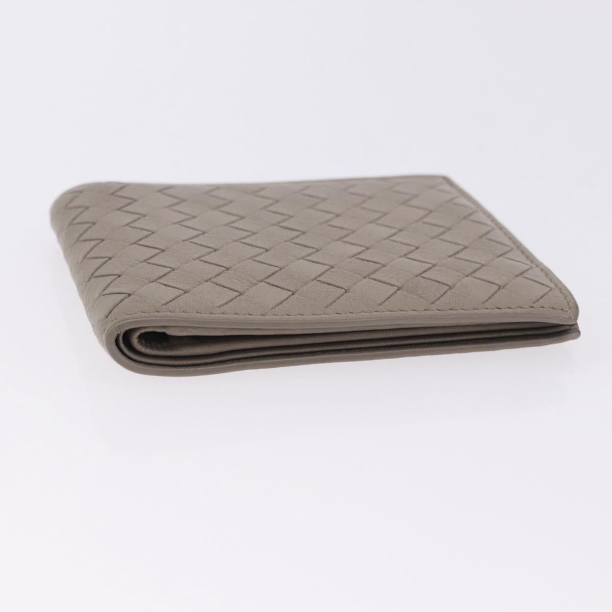 BOTTEGA VENETA INTRECCIATO Wallet Leather Gray Auth 195454A