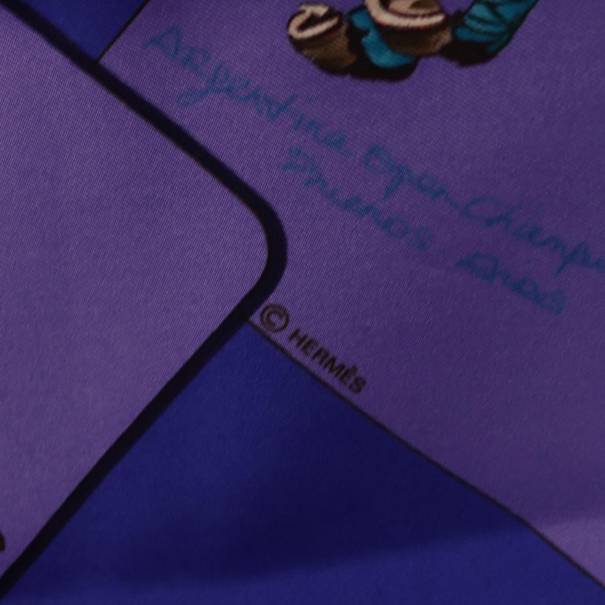 HERMES Carre 90 Scarf Silk Purple Auth 195459M