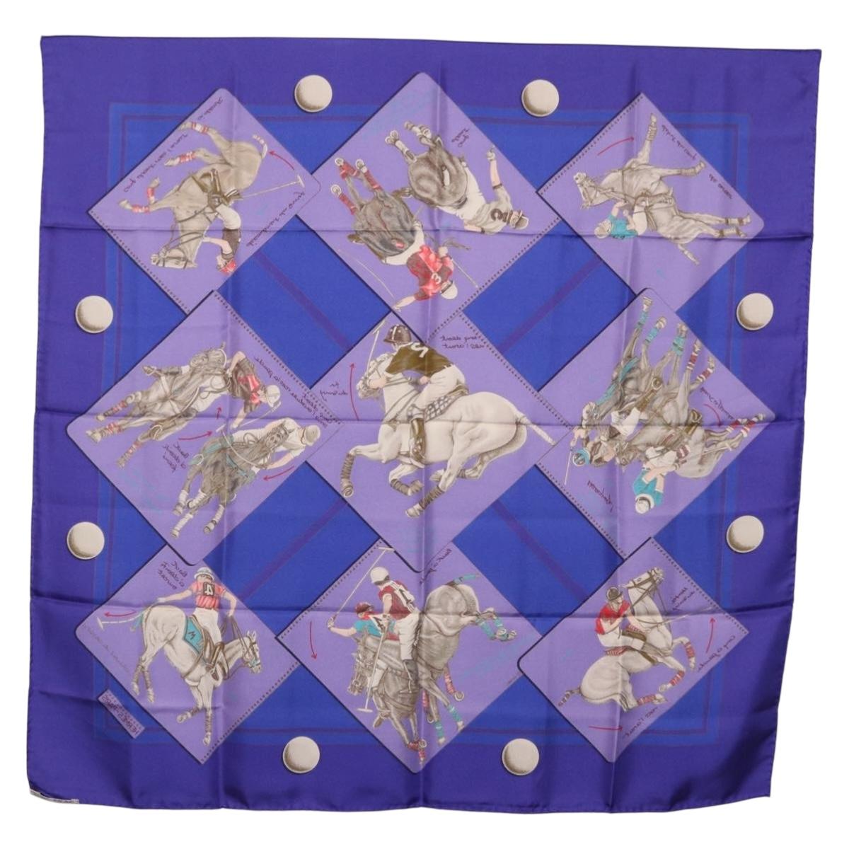 HERMES Carre 90 Scarf Silk Purple Auth 195459M