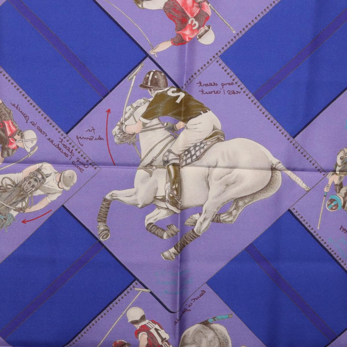 HERMES Carre 90 Scarf Silk Purple Auth 195459M