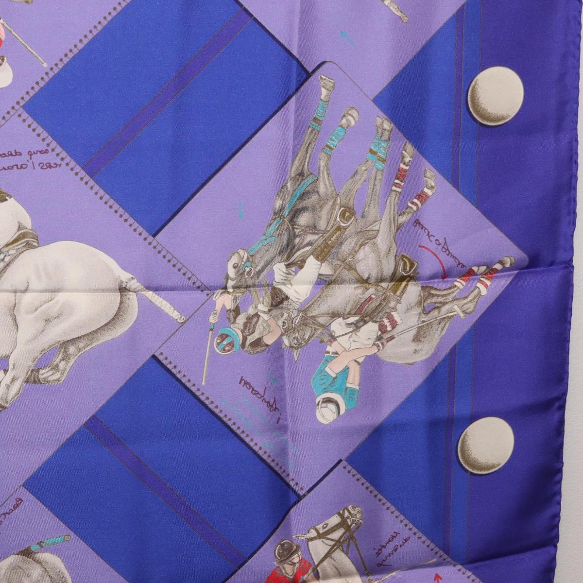 HERMES Carre 90 Scarf Silk Purple Auth 195459M