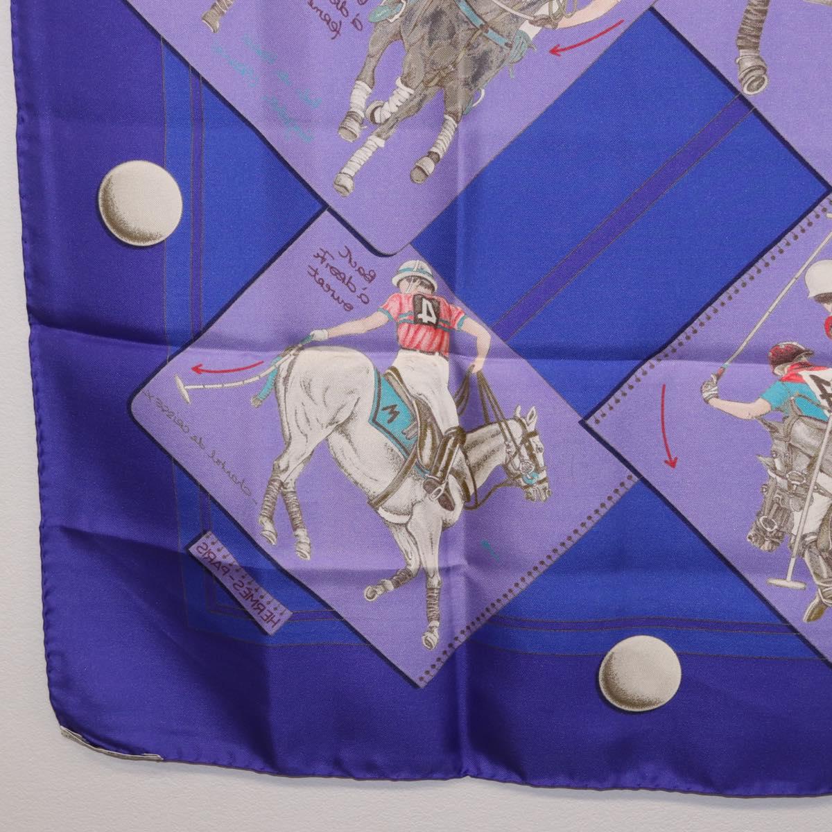 HERMES Carre 90 Scarf Silk Purple Auth 195459M