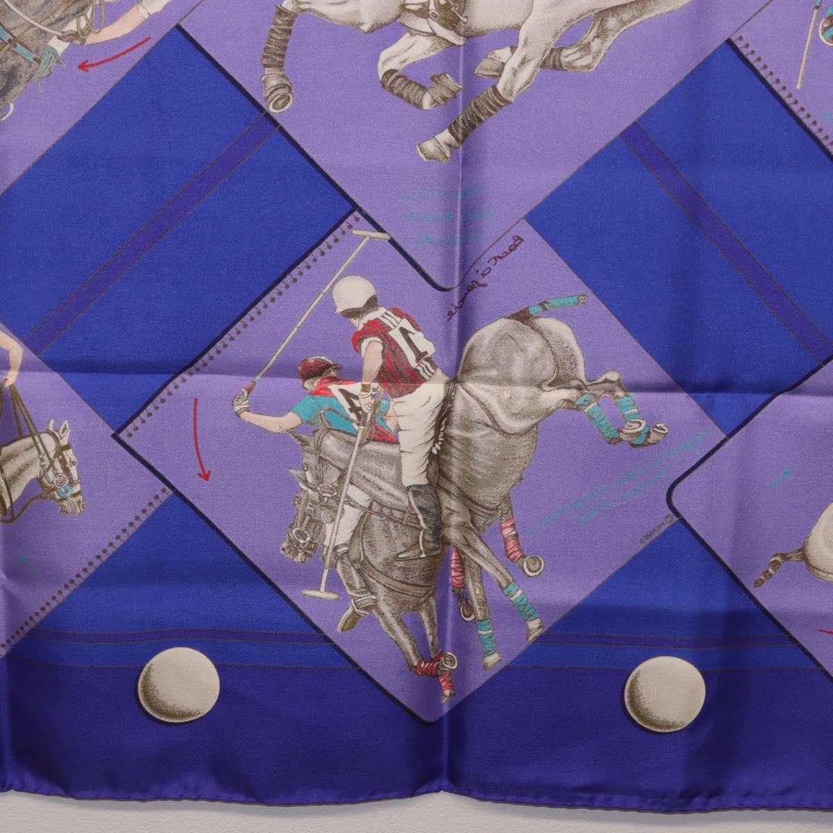 HERMES Carre 90 Scarf Silk Purple Auth 195459M