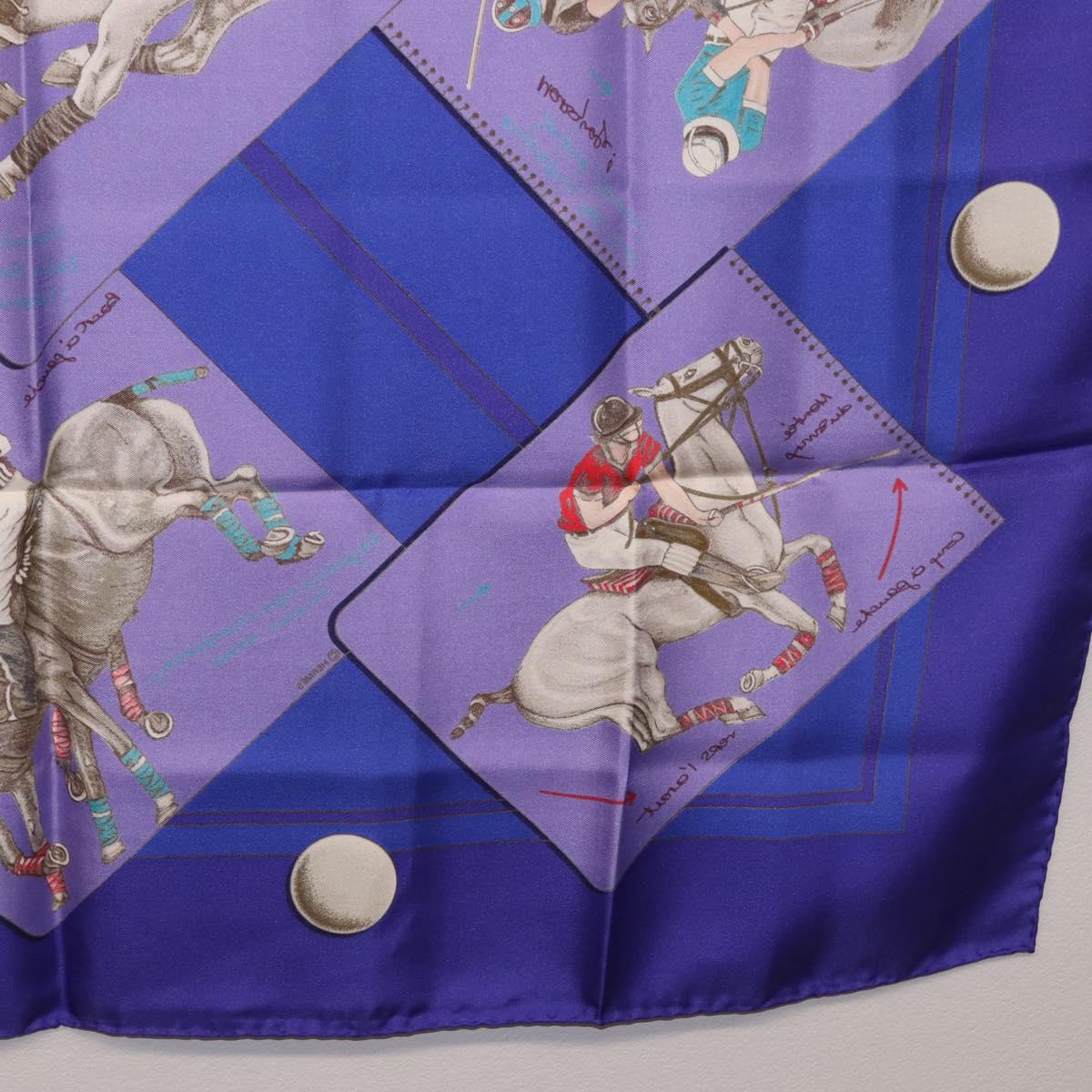 HERMES Carre 90 Scarf Silk Purple Auth 195459M