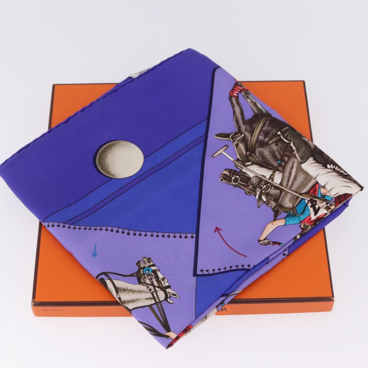 HERMES Carre 90 Scarf Silk Purple Auth 195459M