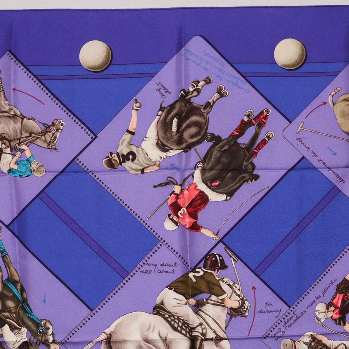 HERMES Carre 90 Scarf Silk Purple Auth 195459M