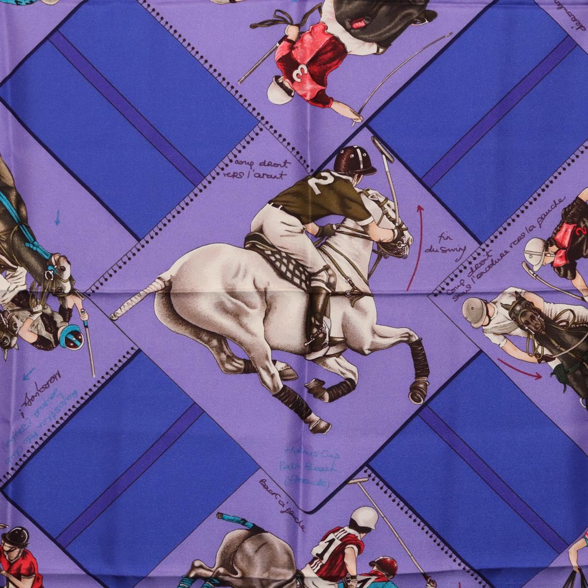 HERMES Carre 90 Scarf Silk Purple Auth 195459M