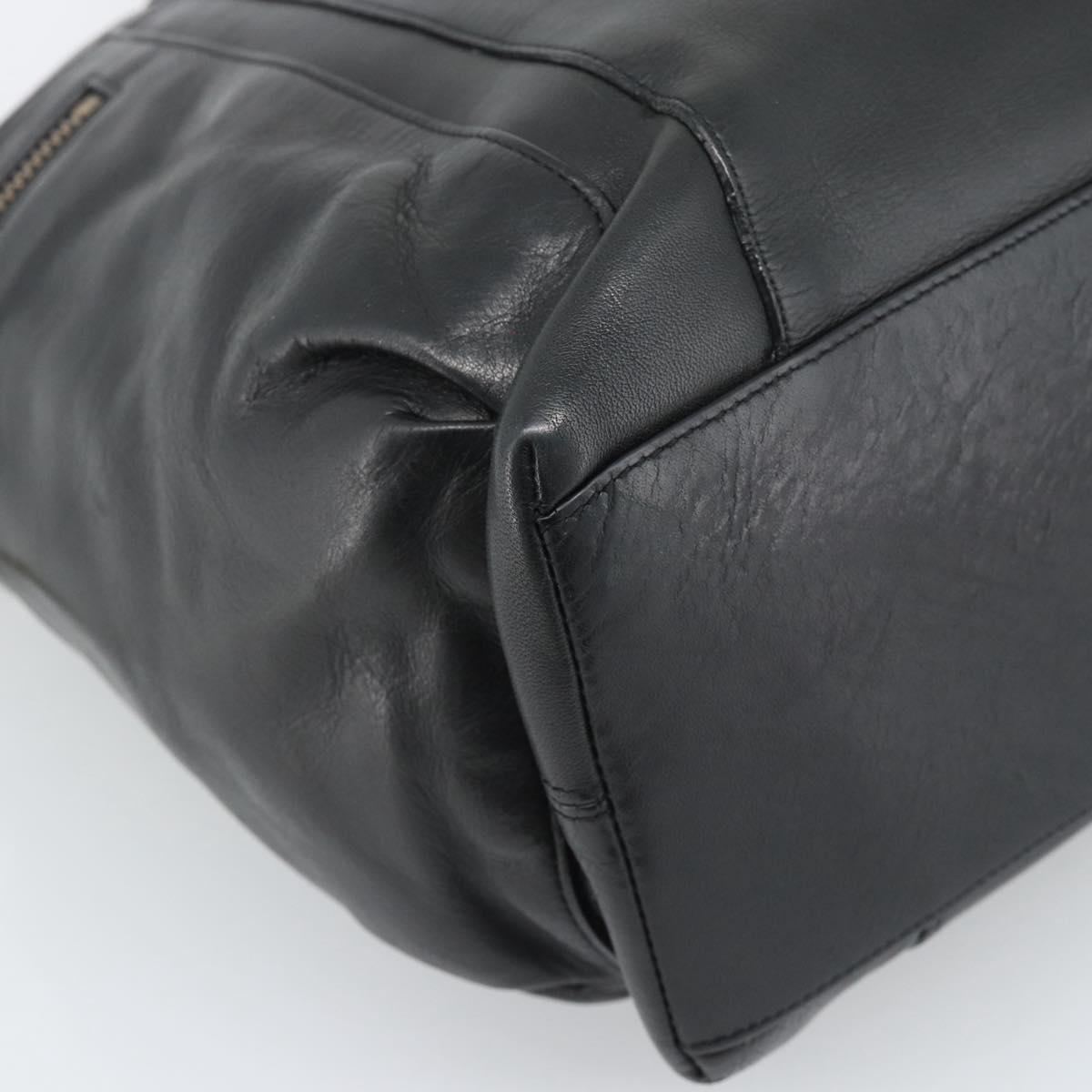 Coach Shoulder Bag Leather 2way Black Gold Tone Auth 195478A