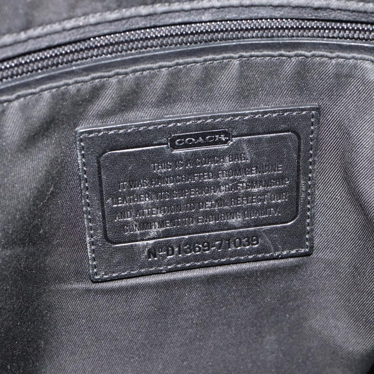 Coach Shoulder Bag Leather 2way Black Gold Tone Auth 195478A
