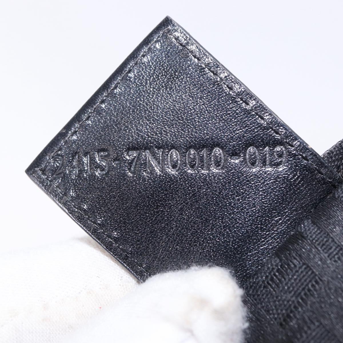 FENDI Zucchino Canvas Pouch Black Silver 7N0010 Auth 195479