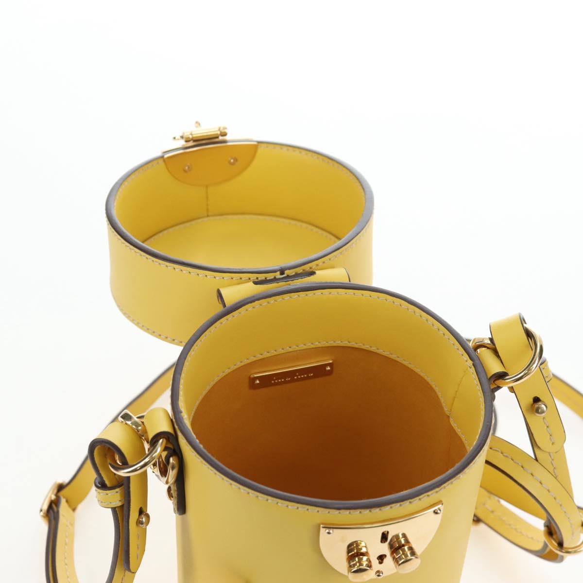 Miu Miu Hand Bag Leather 2way Yellow Gold Auth 195501V