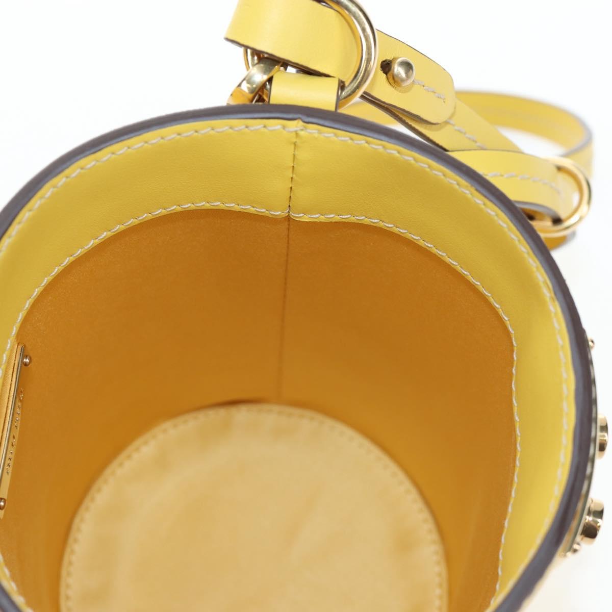 Miu Miu Hand Bag Leather 2way Yellow Gold Auth 195501V