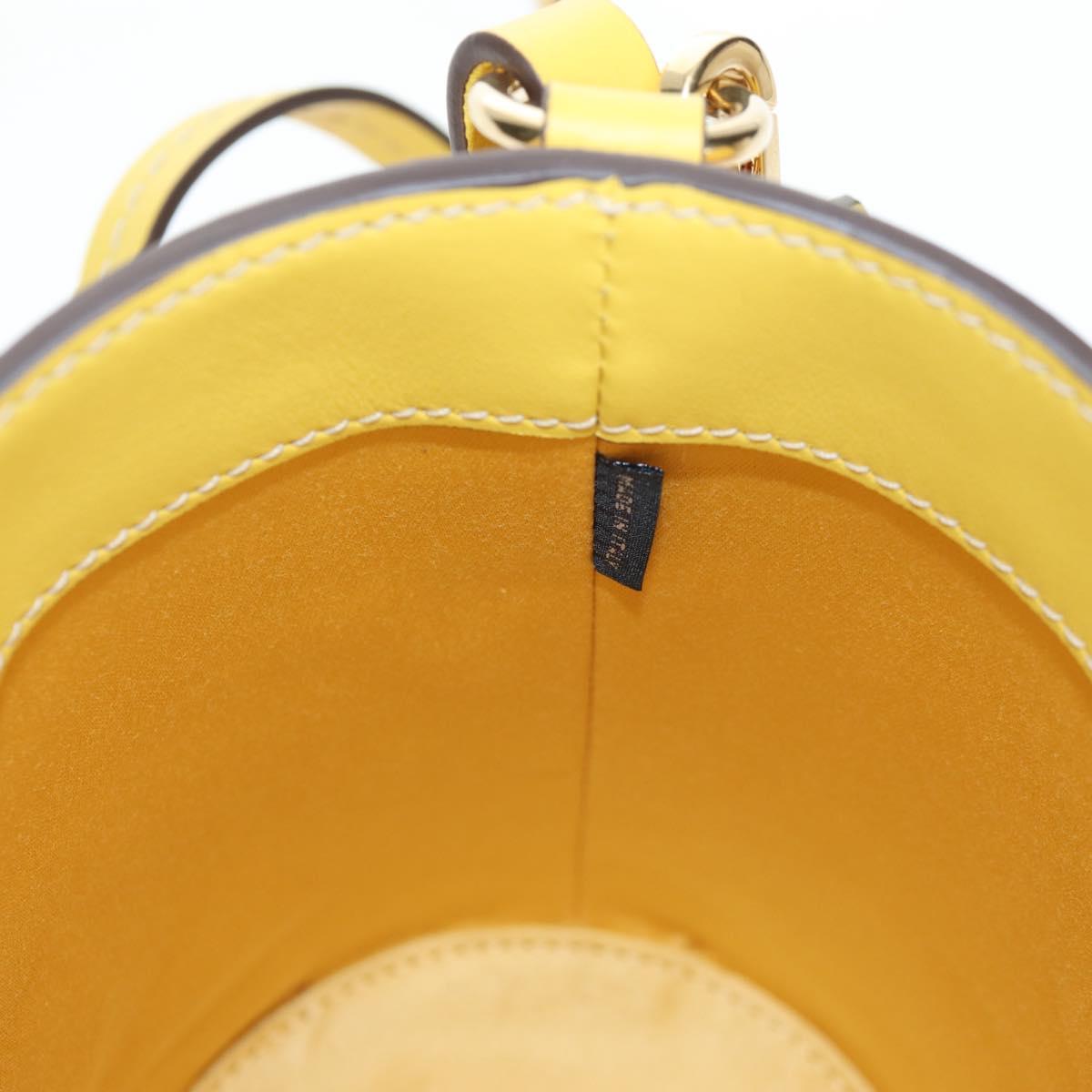 Miu Miu Hand Bag Leather 2way Yellow Gold Auth 195501V