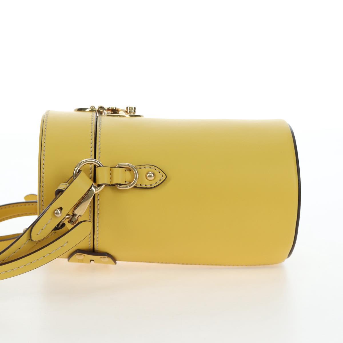 Miu Miu Hand Bag Leather 2way Yellow Gold Auth 195501V