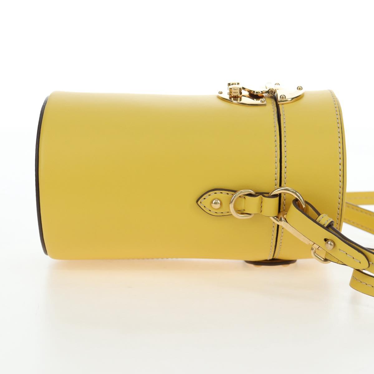 Miu Miu Hand Bag Leather 2way Yellow Gold Auth 195501V