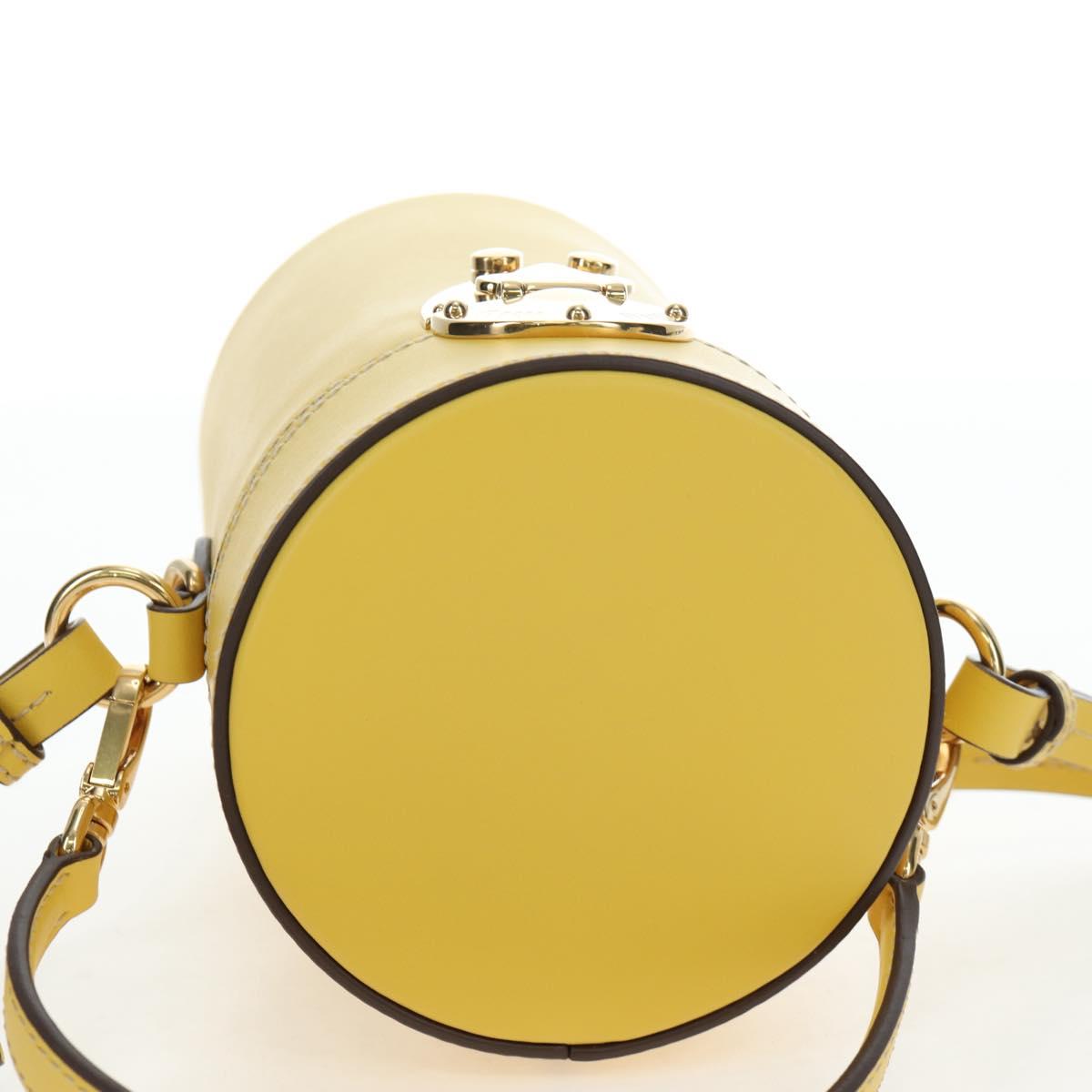 Miu Miu Hand Bag Leather 2way Yellow Gold Auth 195501V