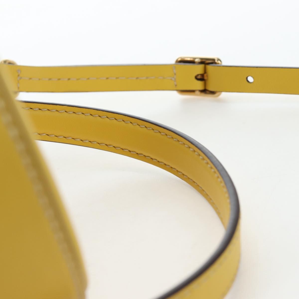 Miu Miu Hand Bag Leather 2way Yellow Gold Auth 195501V