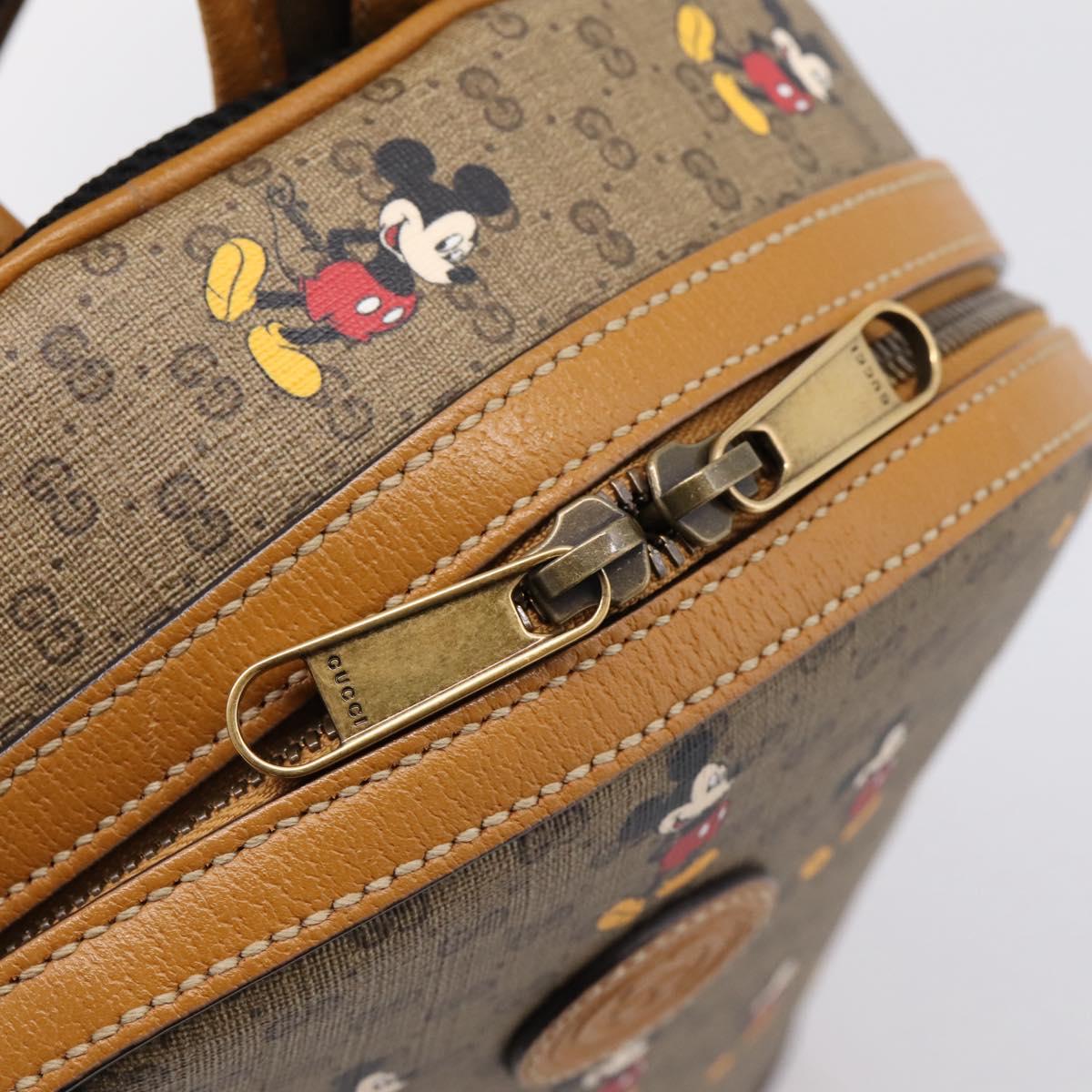 GUCCI Micro GG Supreme Disney Backpack PVC Beige Gold 552884 Auth 195502M