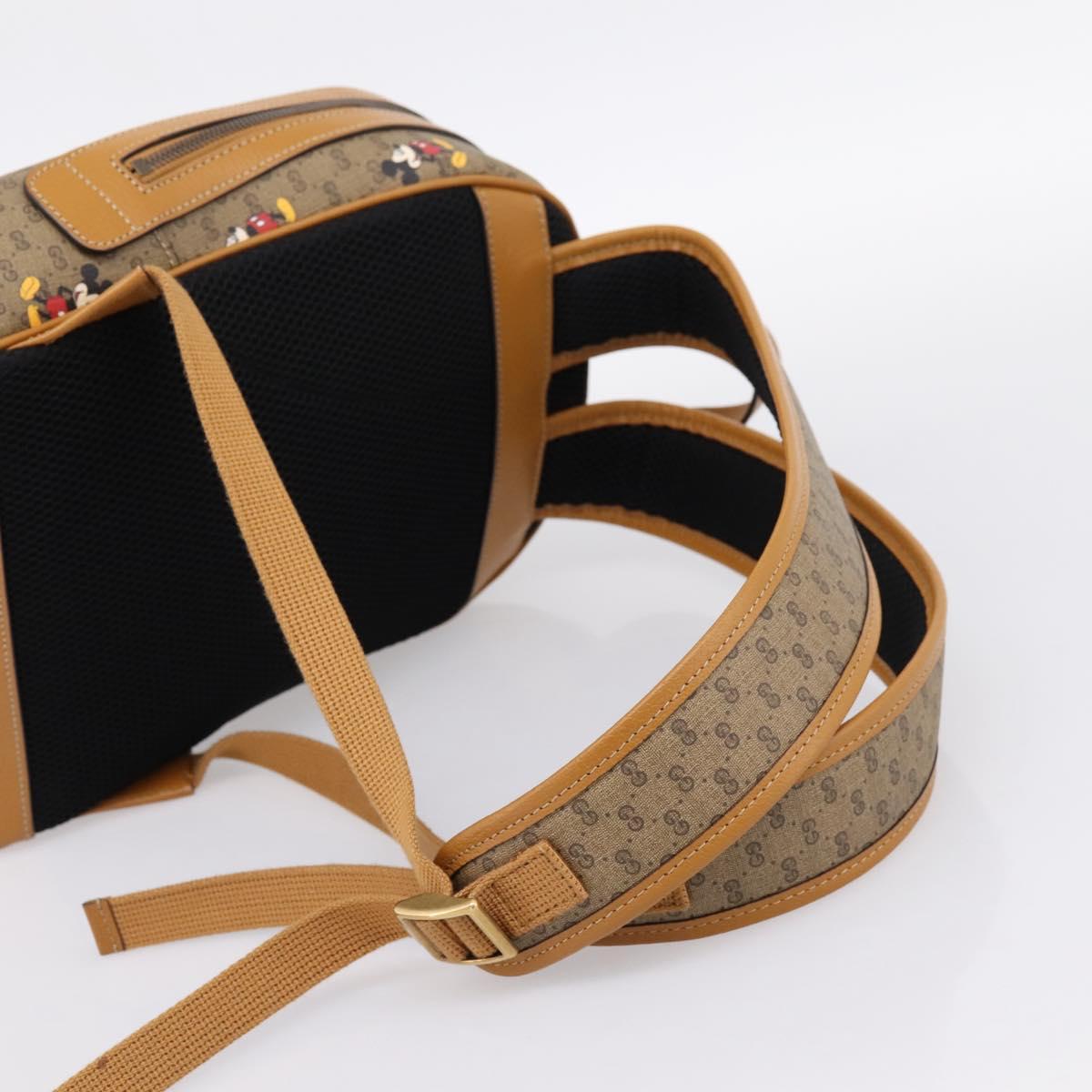 GUCCI Micro GG Supreme Disney Backpack PVC Beige Gold 552884 Auth 195502M