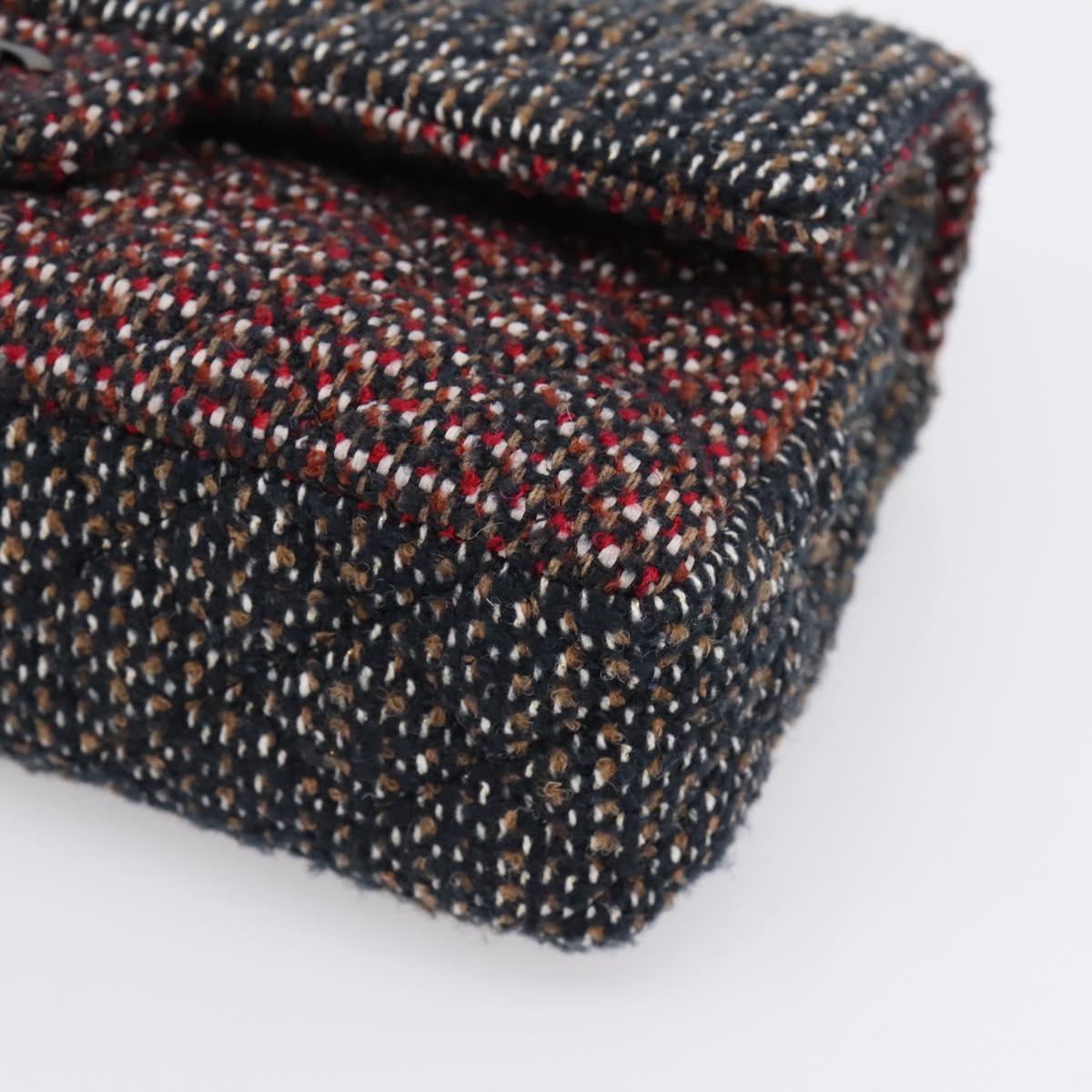 CHANEL Chain Matelasse25 Shoulder Bag Tweed Multicolor CC Auth 195503SAM
