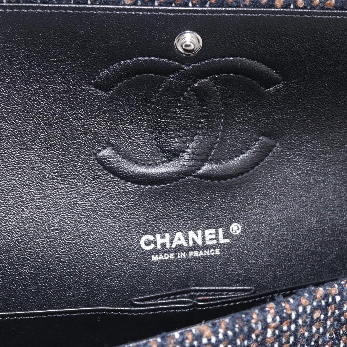 CHANEL Chain Matelasse25 Shoulder Bag Tweed Multicolor CC Auth 195503SAM