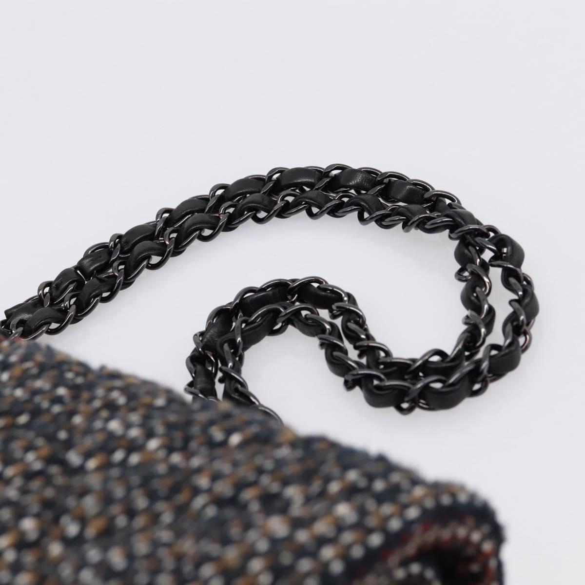 CHANEL Chain Matelasse25 Shoulder Bag Tweed Multicolor CC Auth 195503SAM